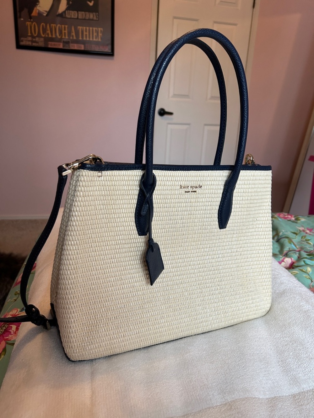 Kate Spade New York Cameron street Candace straw satchel.